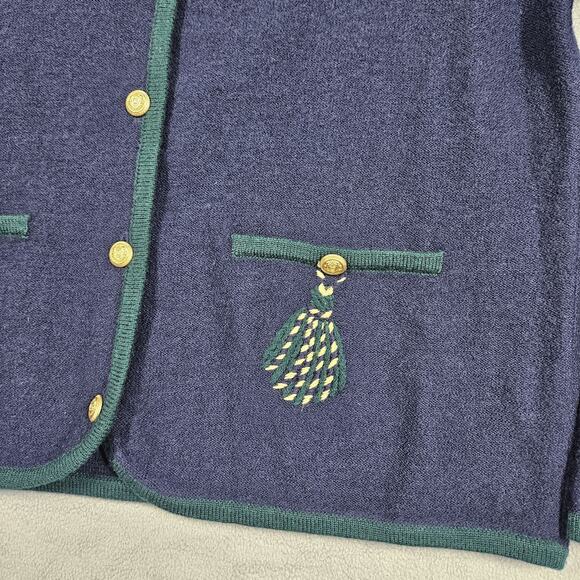 Vintage Pendleton Sweater Womens S 100% Merino Wool Button Pocket Cardigan Blue - Picture 3 of 13